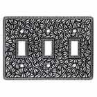 Triple Toggle Jumbo Switchplate in Vintage Pewter